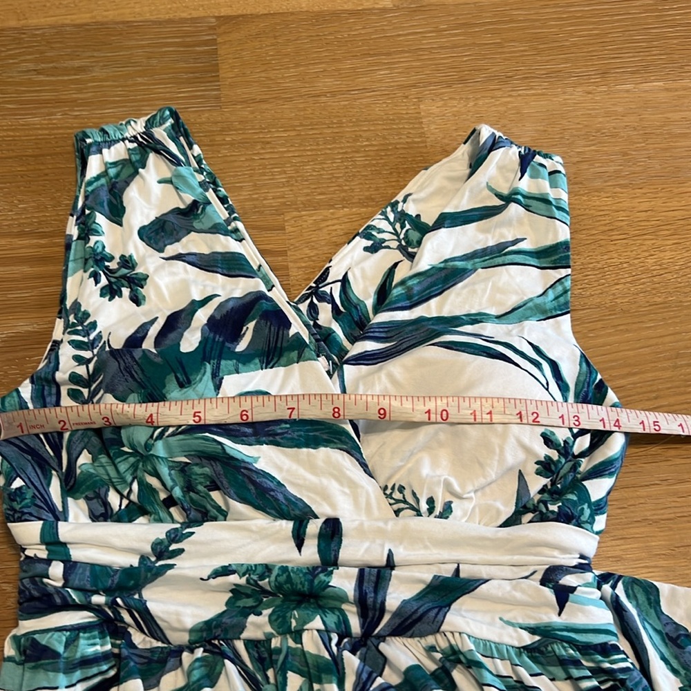 NEW Soma Goddess Tropical Print Maxi Dress in Teal & White size Small - Picture 8 of 10